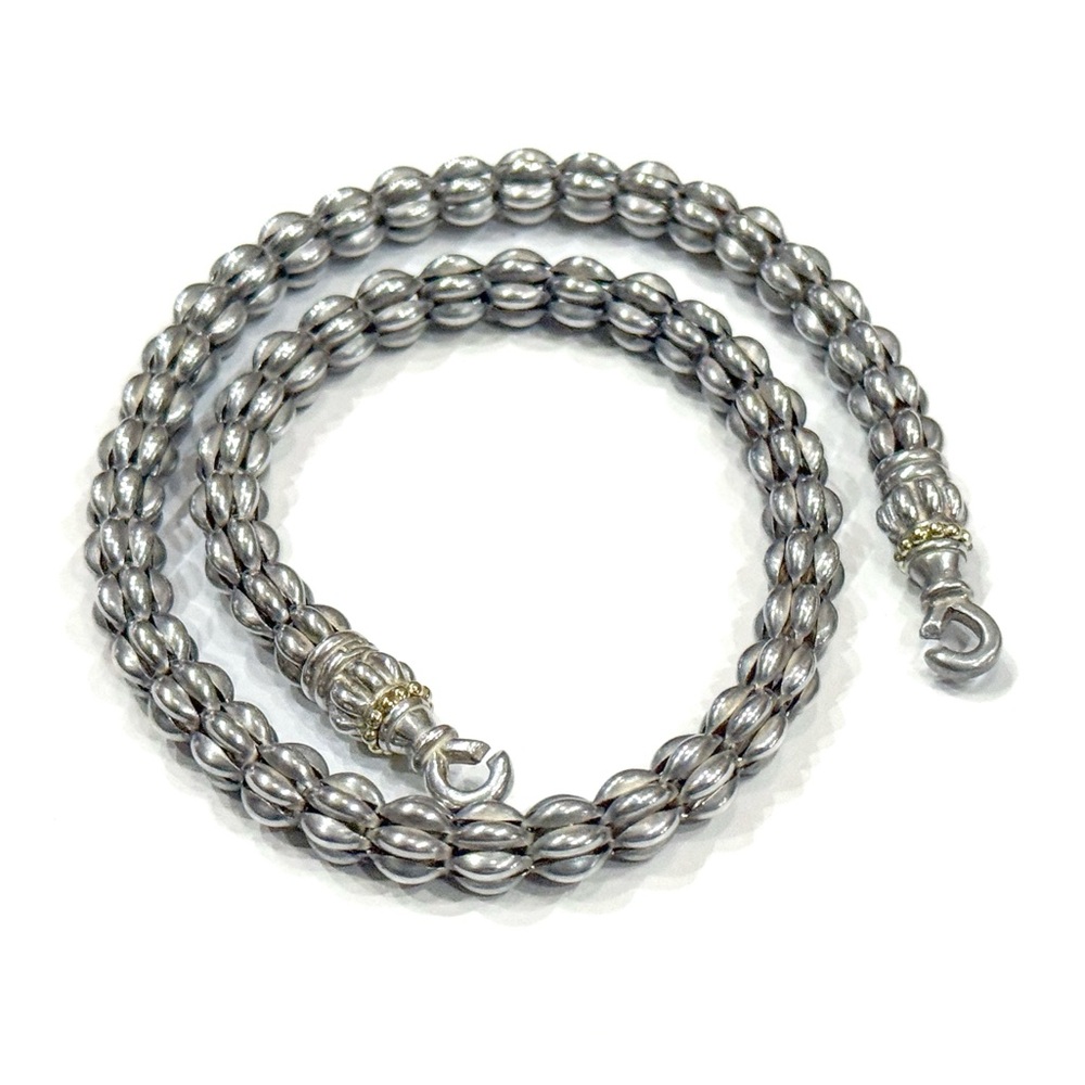 LAGOS Cavier 925 Sterling Silver and 750 Gold Necklace